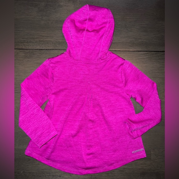 Girls Dark Pink Adidas Long Sleeve Hooded Shirt Size 2t - Picture 4 of 8